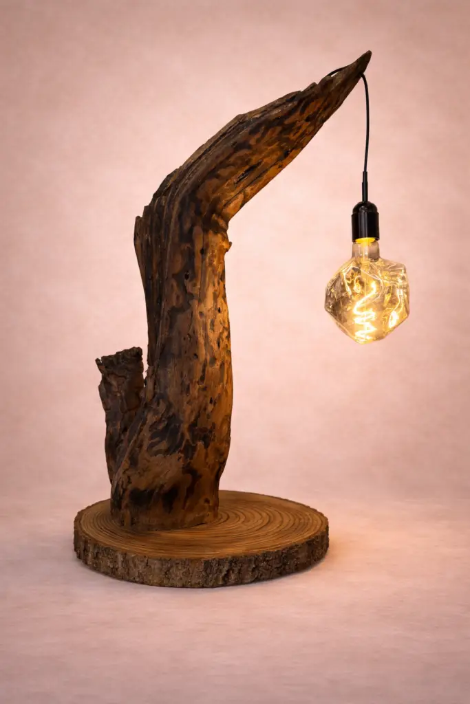 תאורה בעץ מעוצבת בעבודת יד מעץ טבעי