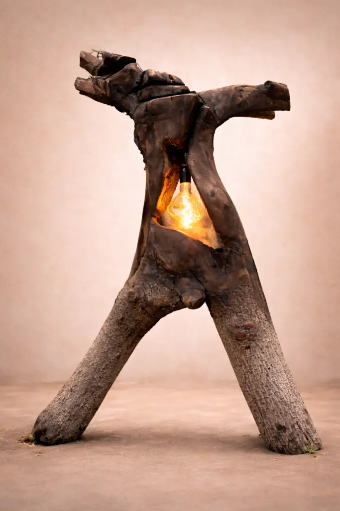 תאורה בעץ מעוצבת בעבודת יד מעץ טבעי