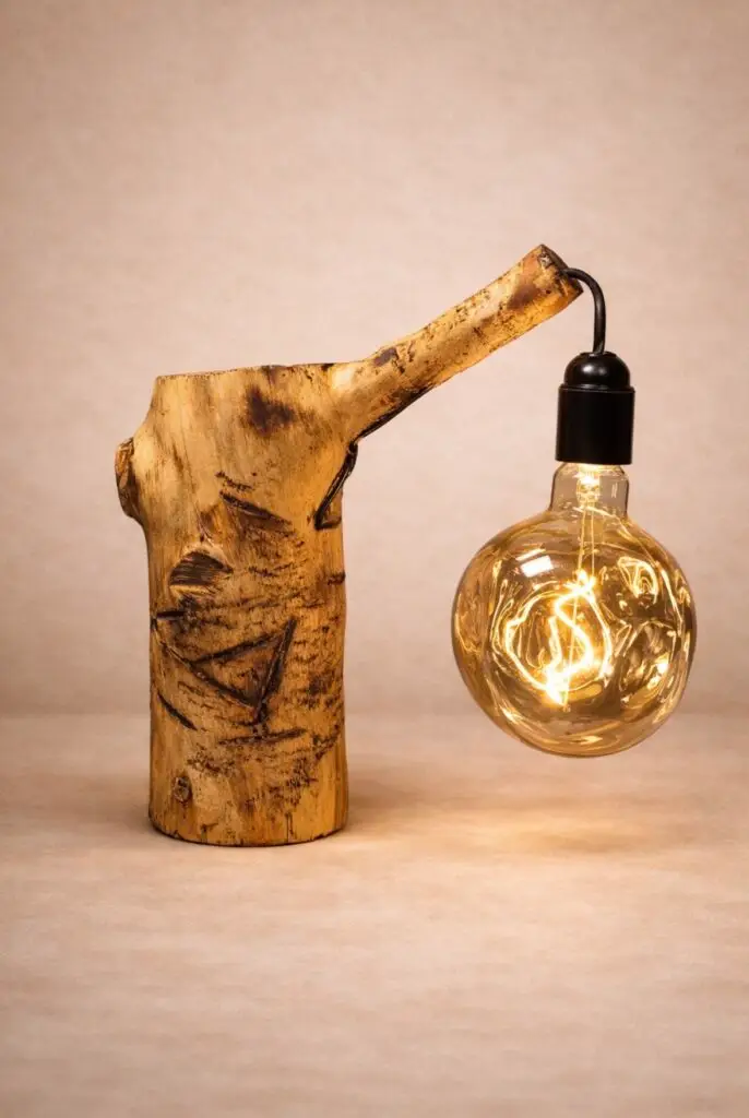 תאורה בעץ מעוצבת בעבודת יד מעץ טבעי